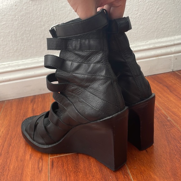 Ann demeulemeester gladiator leather sandal wedges - Picture 7 of 8